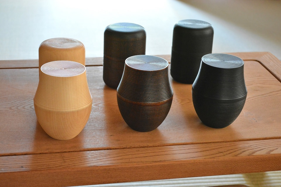 茶筒 KARMI(Soji・Fuki・Sumi)3種類のカラーバリエーションと2種類の形状