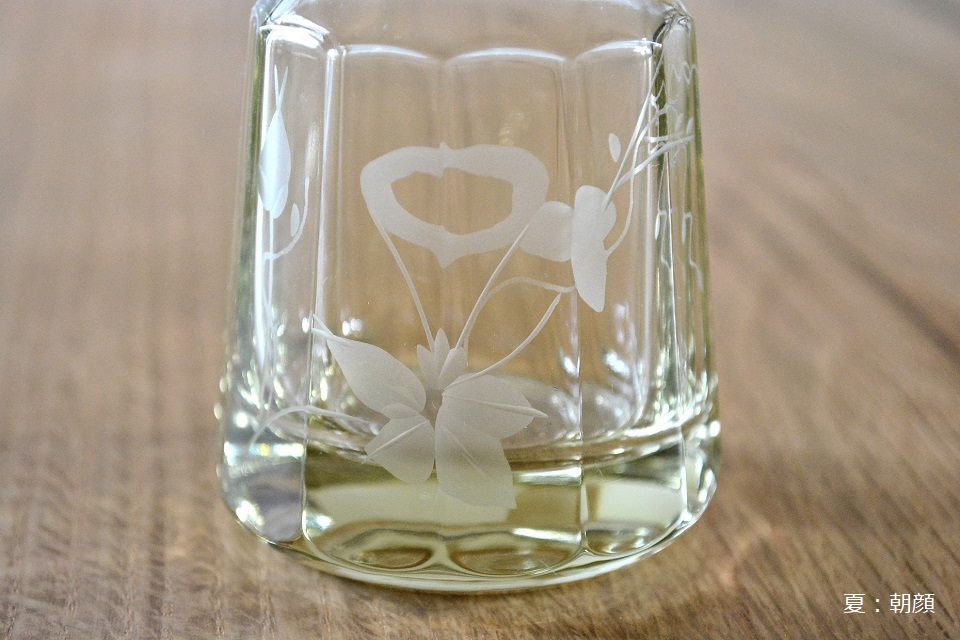 江戸花切子 しょうゆ差し (朝顔) <廣田硝子> | 暮らしのほとり舎