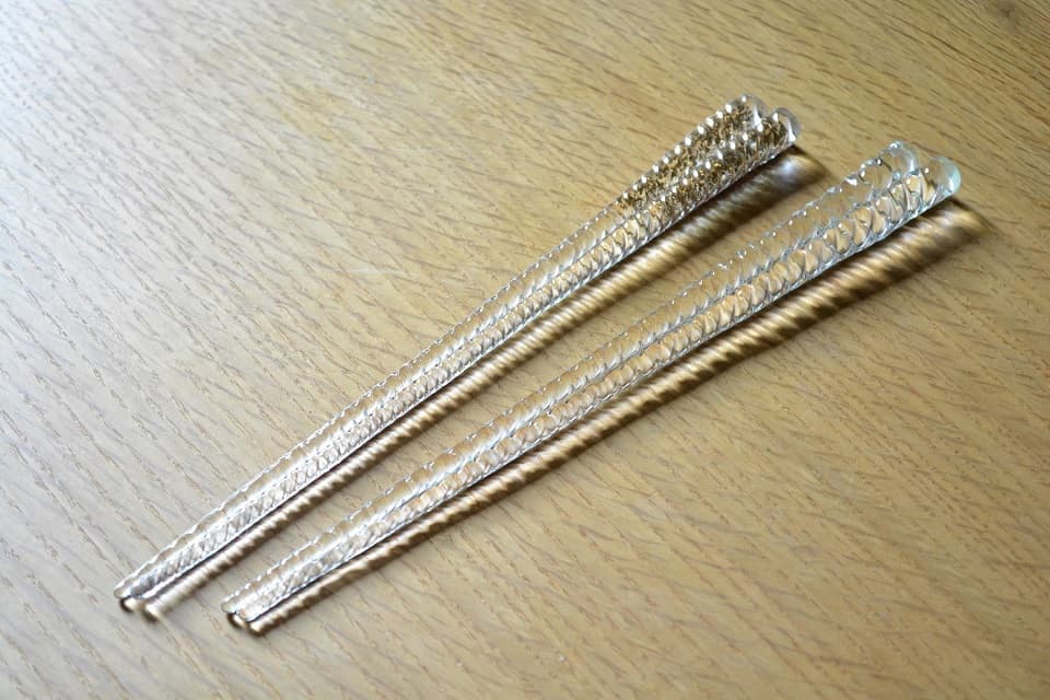 がらすの箸 (透明・金彩) <廣田硝子> | 暮らしのほとり舎