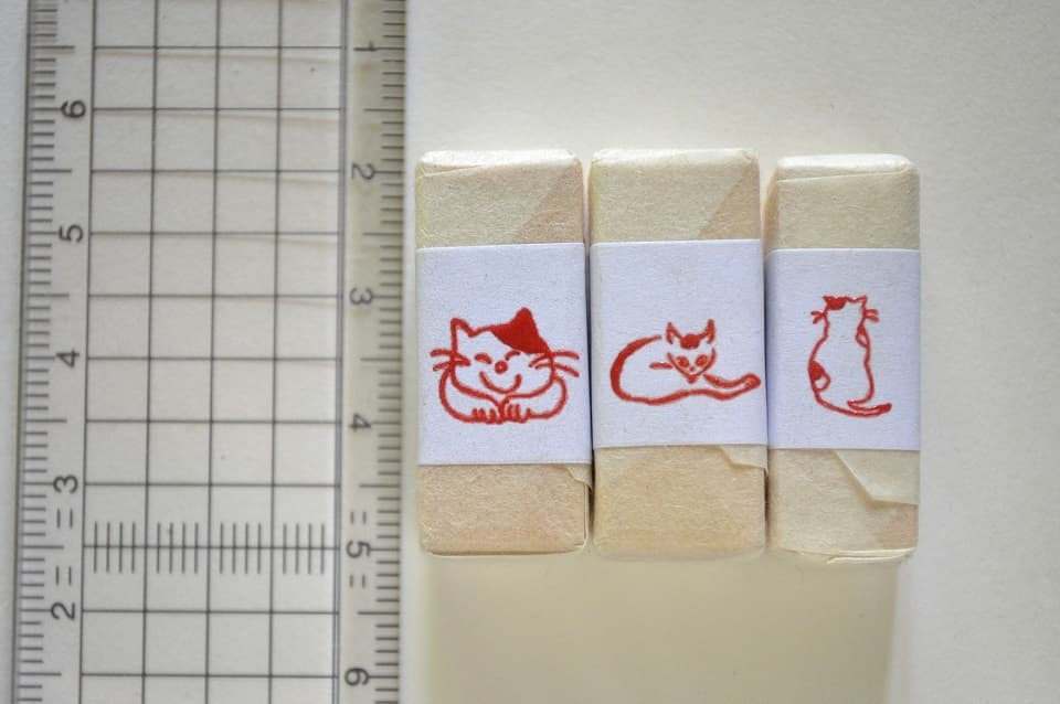 遊楽の印「ねこちゃま」「猫 (鍬形蕙斎)」「ぶちねこ」 印影・サイズ・寸法 <工房 蓮>|暮らしのほとり舎