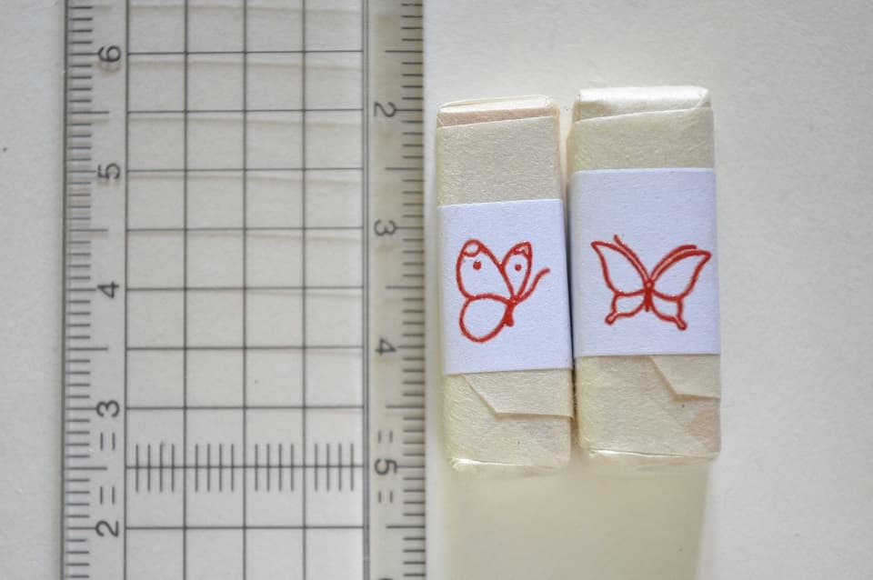 遊楽の印「蝶々(右向・正面)」 印影・サイズ・寸法 <工房 蓮>|暮らしのほとり舎